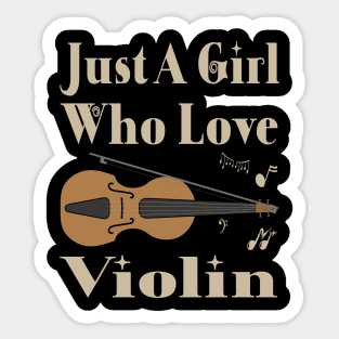 Girl Love Violin Sticker